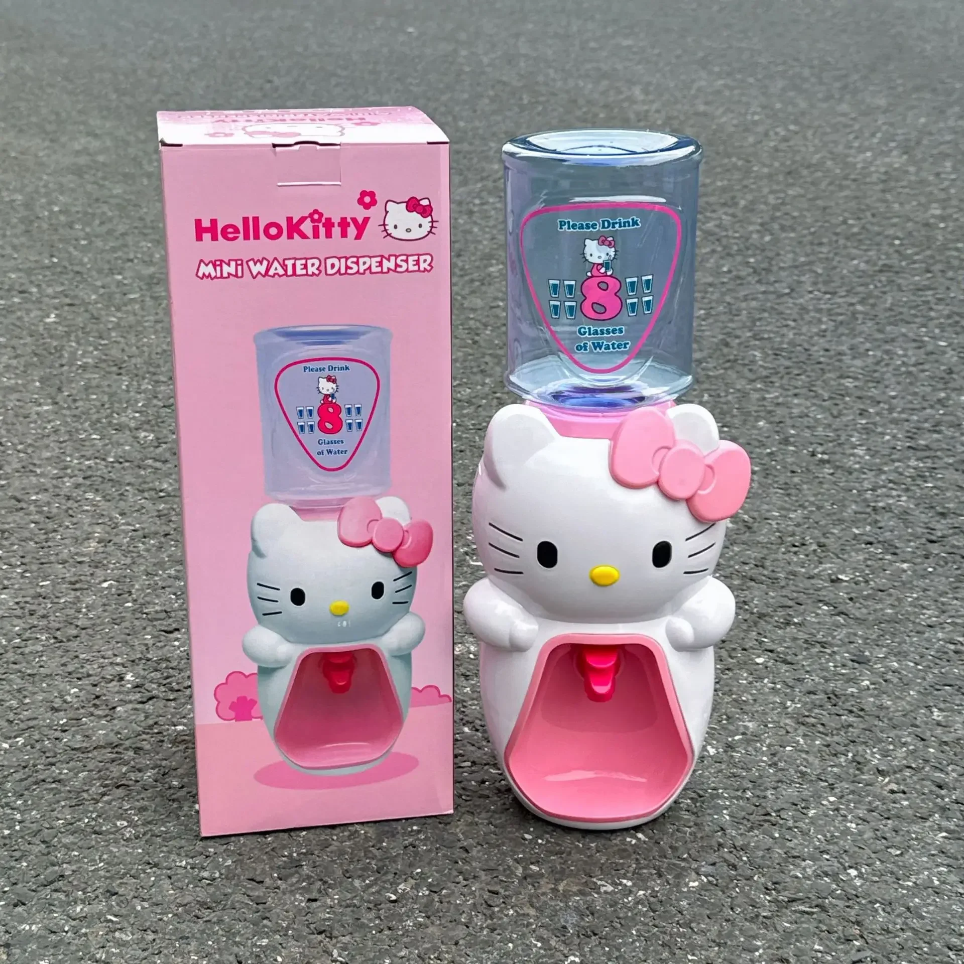 Anime Sanrio Hello Kitty Kawaii niños dispensador de agua de escritorio chica verano dormitorio Oficina botella de jugo regalo Mini juguete de dibujos animados