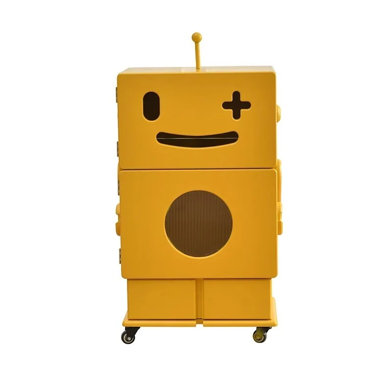 

Simple modern creative art robot movable cabinet living room sofa side bedside table storage decorative