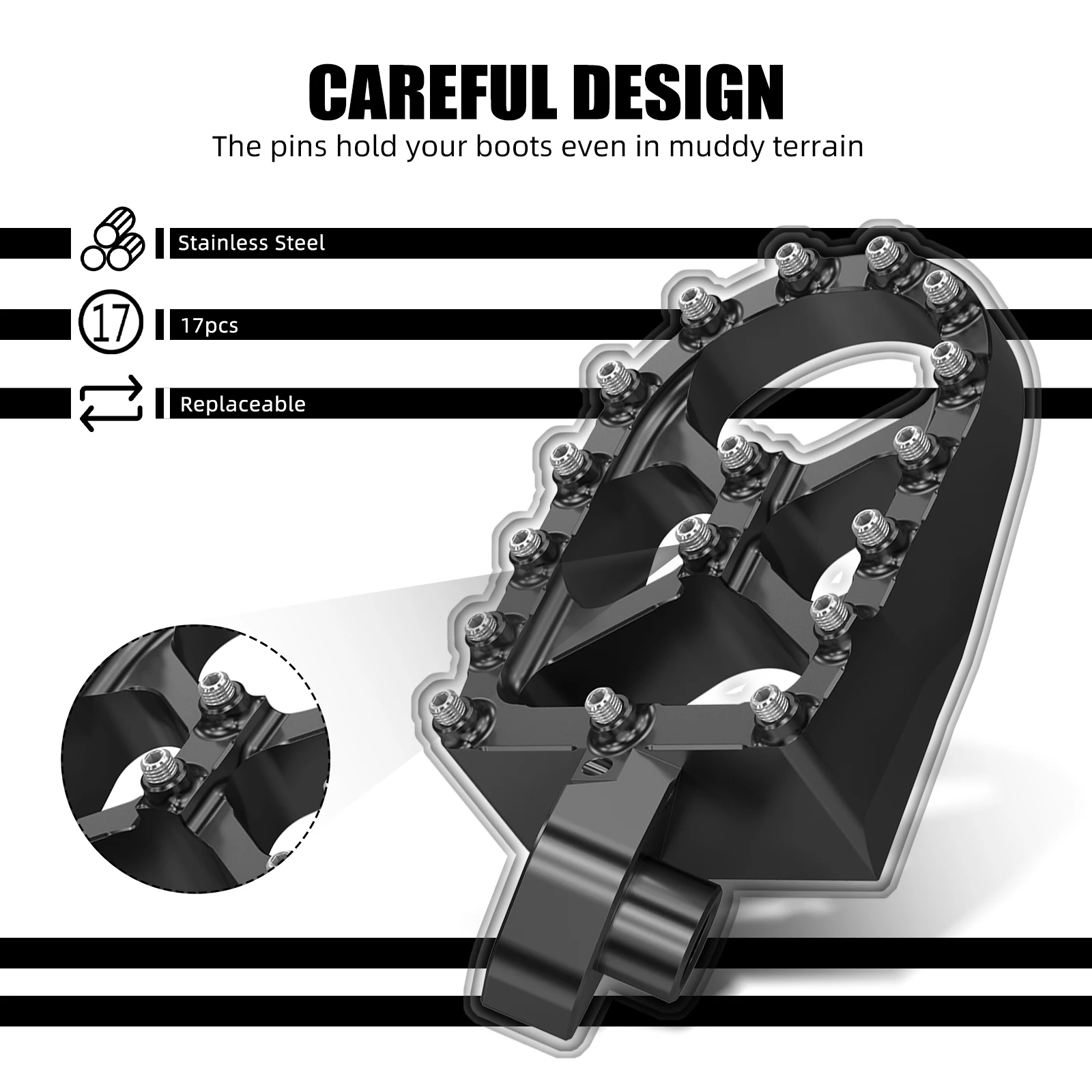 NICECNC For Suzuki DR650 S DR650 SE 1996-2025 2024 Enlarged Footpegs Wide Foot Pegs Footrests Pedal For Suzuki DR650 Accessories