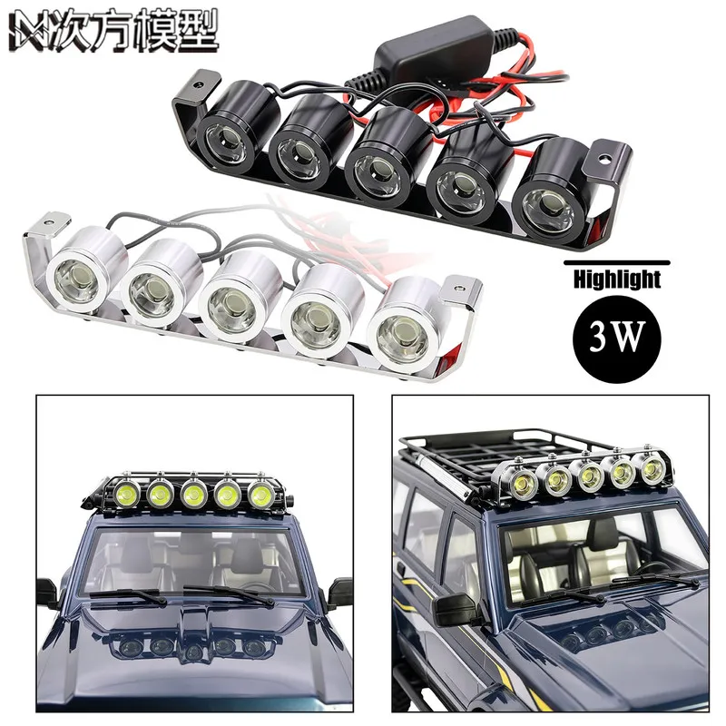 1/10 SCX10 D90 TRX4 TRX6 RC Crawler 4W Metal Roof Light Spotlight Upgrade Parts Accessories Replacement Set Kit Part