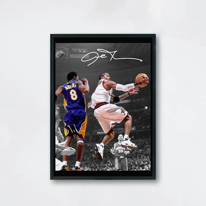 الكلاسيكية الشهيرة كرة السلة ستار رياضي صورة ملصق فني قماش الطباعة مروحة غرفة نوم المنزل الجدار الديكور اللوحة بدون إطار #4