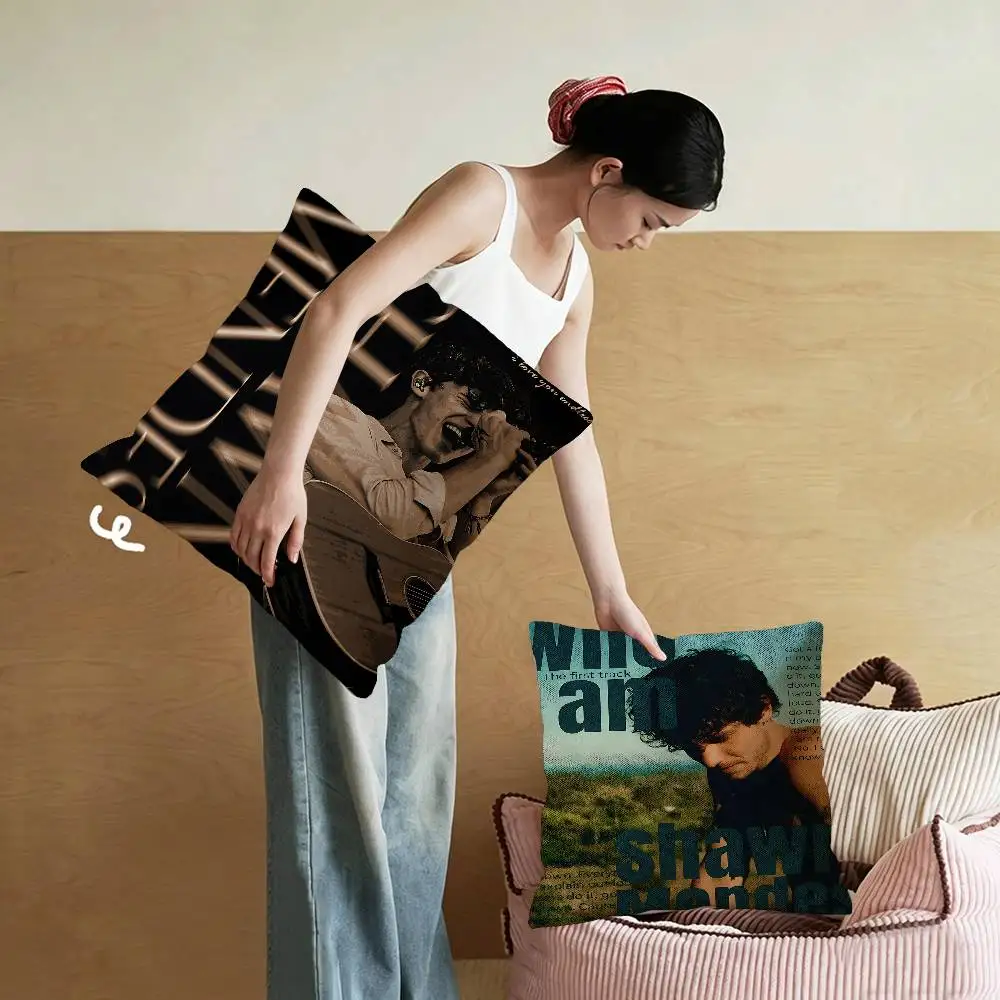 S-Shawn Mendes SINGER Cushion Cover Pillow Cover Decor Pillowcase Printed Cushion Case for Couch