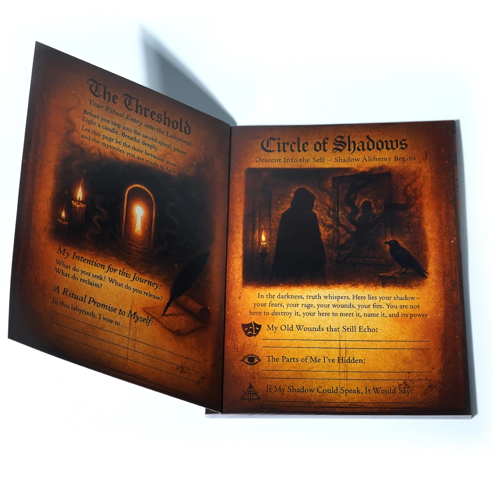 Das Heilige Labyrinth „A Witch's Self-Discovery Codex erkunden 74 Seiten Mystieal Self-Diseovery Shadow Work Grimoire Growth Work“.