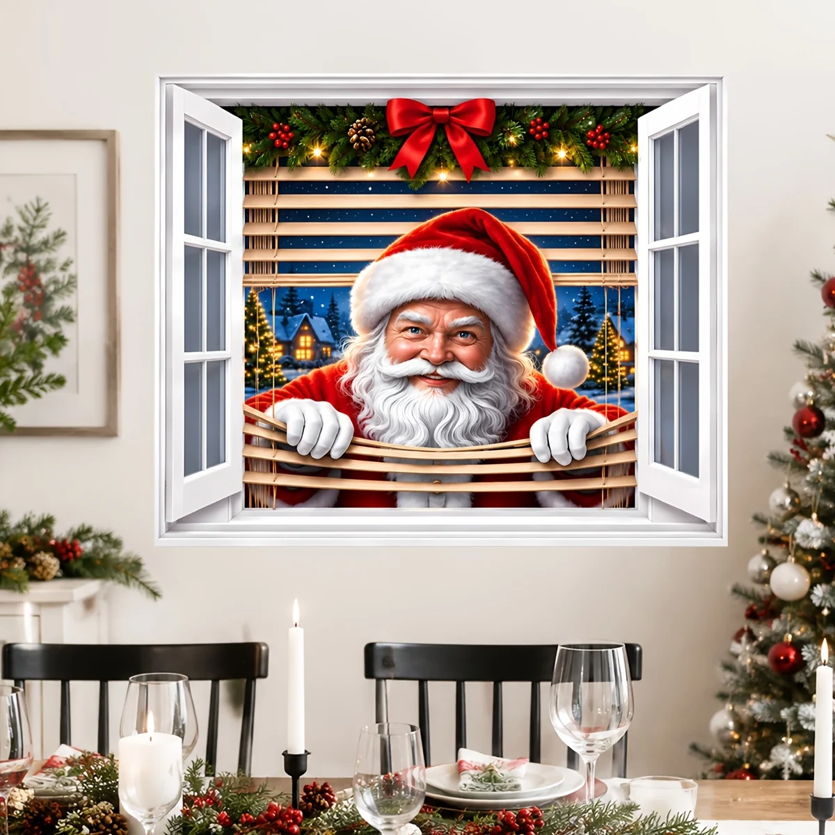2pcs Merry Christmas Wall Sticker,suitable for cabinet,glass doors,windows,wall decor,holiday decoration,freely DIY combination