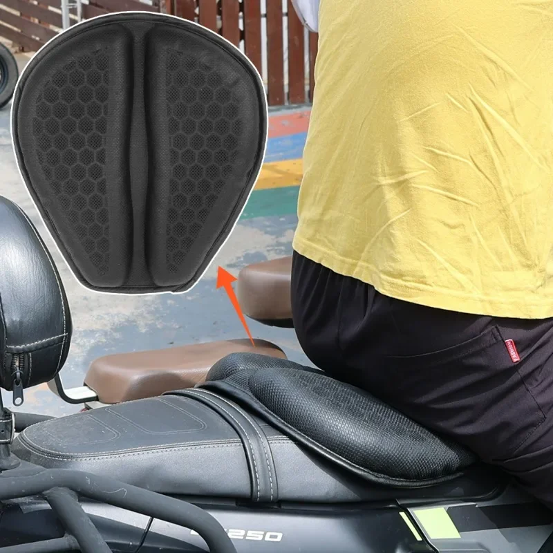 

Motorcycle Seat Cushion 3D Honeycomb Anti-slip Motorcycle Gel Seat Cushion Moto Pressure Relief Ride Seat Pad Moto Accessories