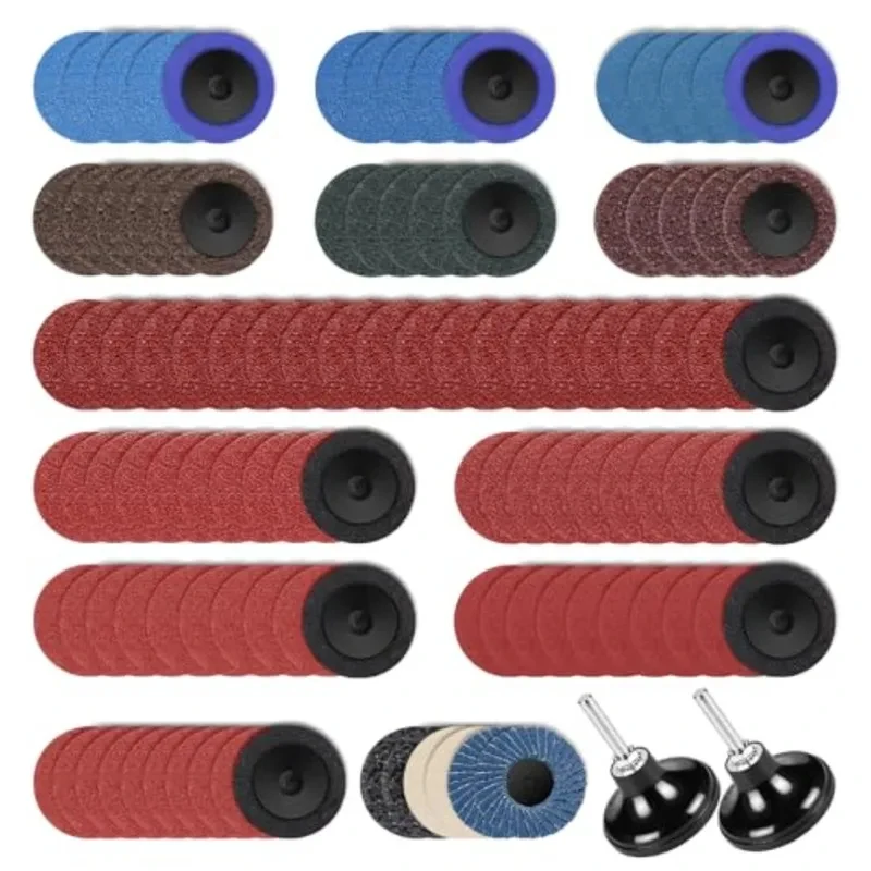 

108Pcs 2 Inch Sanding Discs Set, Quick Change and Steady, Die Grinder Sanding Disc with 1/4 Inch Holder, Widely Used, Drill Die