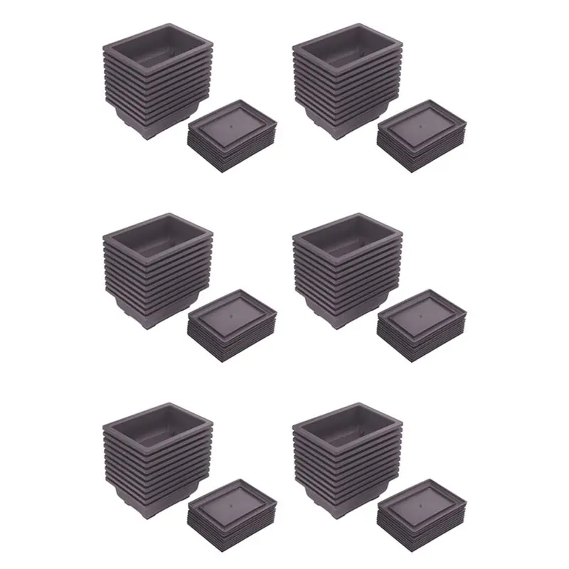 

ГОРЯЧИЕ ТОВАРЫ: 60 упаковок пластиковых горшков для выращивания бонсай с поддонами для сада, двора, гостиной, балкона, 16.5X12