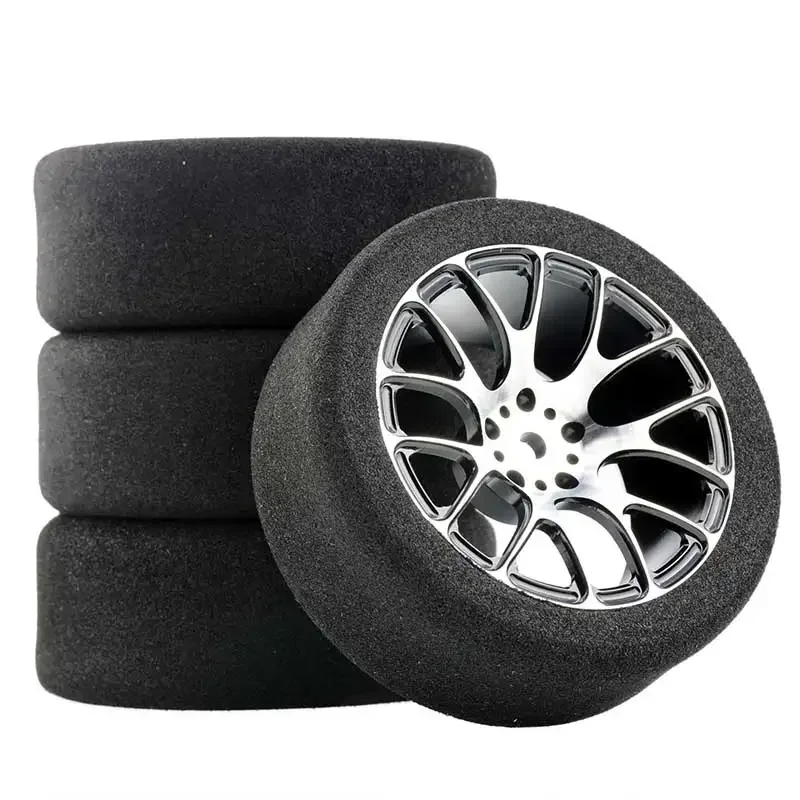 4Pcs 68mm Foam Tire Sponge Tyre Wheel Rim Set for Wltoys 144001 124016 124017 124018 124019 104001 RC Car Upgrade Parts