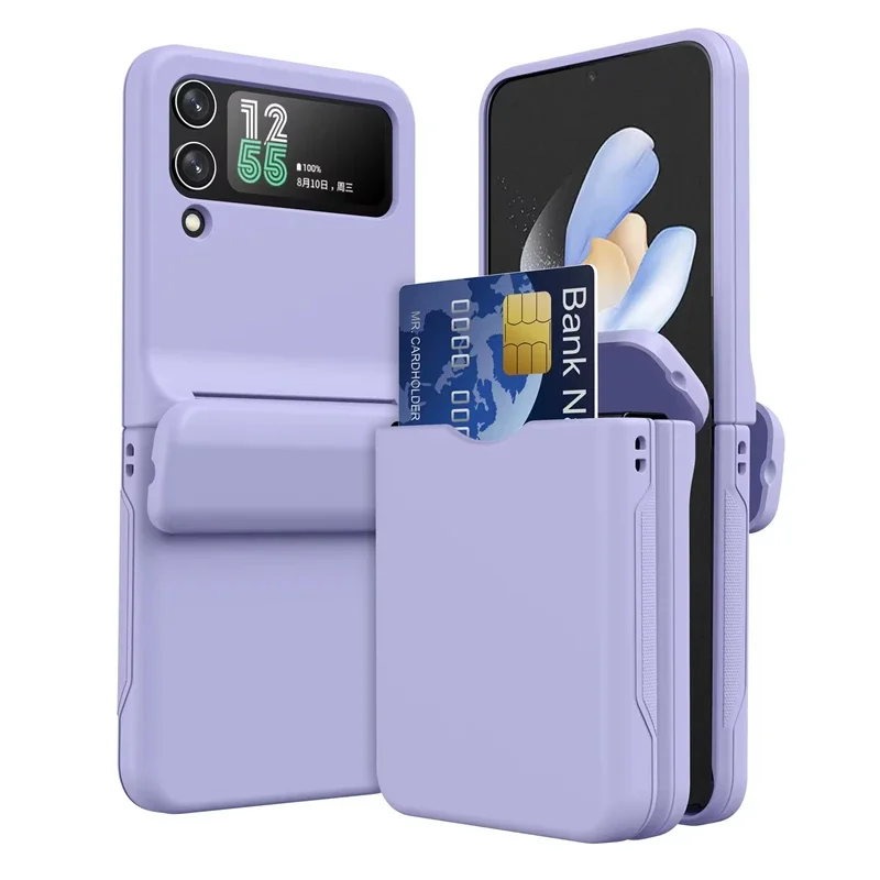 

Luxury Folding Full Package Hinged Phone Case For Samsung Galaxy Z Flip 6 5 4 3 Insert Card Frosted Protective Case For Z Flip 4