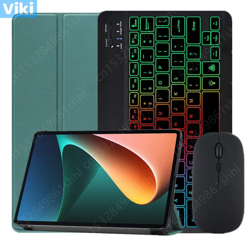 

Rainbow Backlight Keyboard Case for Xiaomi Pad 5 Mi Pad 5 Pro 11'' Tablet Case Russian Spanish Portuguese Arabic Keyboard Cover