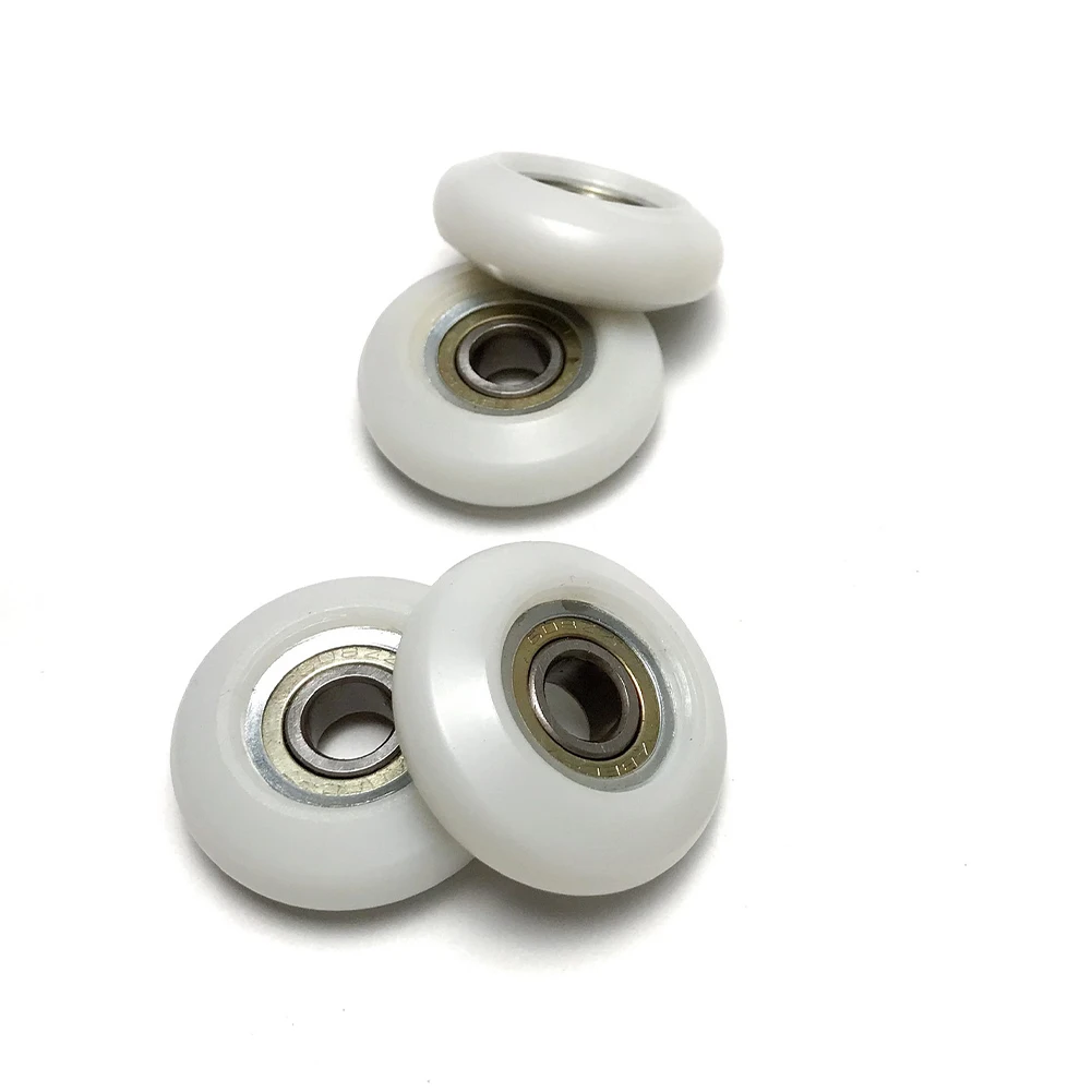 4PCS 34mm Rower Rollers 8x34 Rowing Machine Seat Wheel Rubber And Metal Bearing Pulleys 608 Shaft For Rowing Machine Accessories