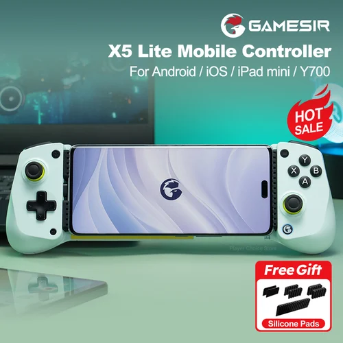 Imagen 1 del producto Gamepads de teléfono móvil GameSir X5 Lite para iPhone 16 15 Series iPad Mini controlador de tableta Android diseño de Joysticks de efecto Hall