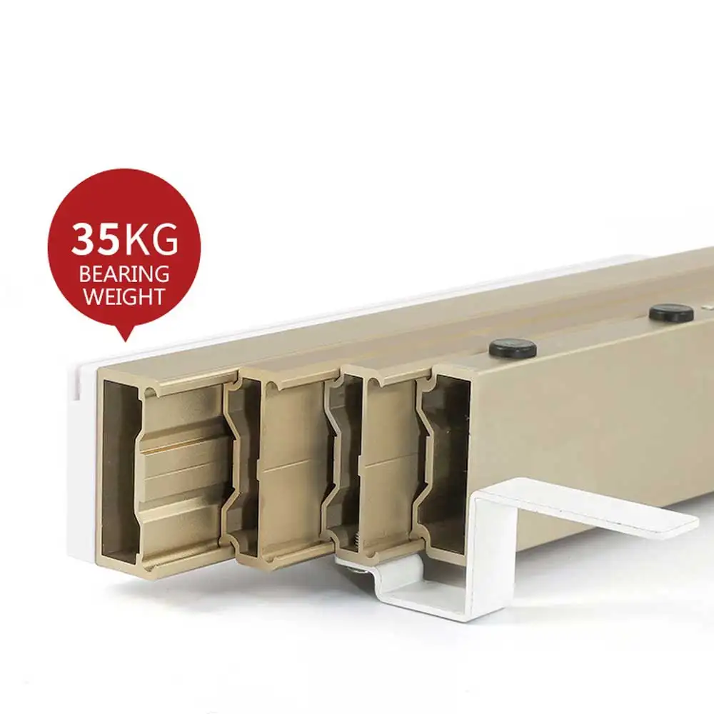 Imagem -03 - Telescópico Folding Guia Trilho Multifuncional Flat Push Multi Seção Pull-out Gabinete Mesa de Jantar Gaveta Slide Rail