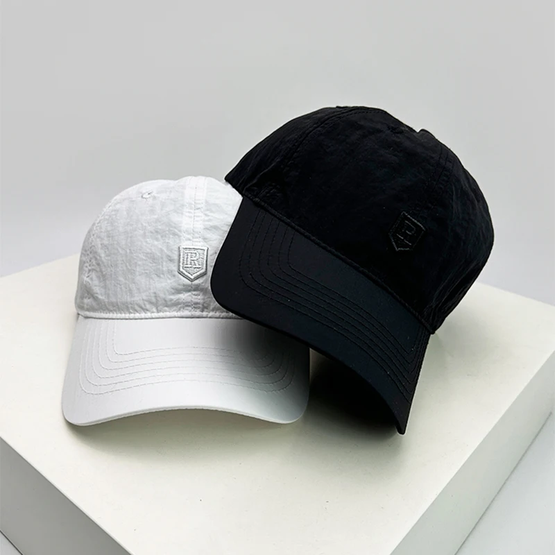 Embroidered R Letter Simple Baseball Hats Quick Drying Breathable Outdoor New Unisex Sunshade Versatile Peaked Caps Fashion ins