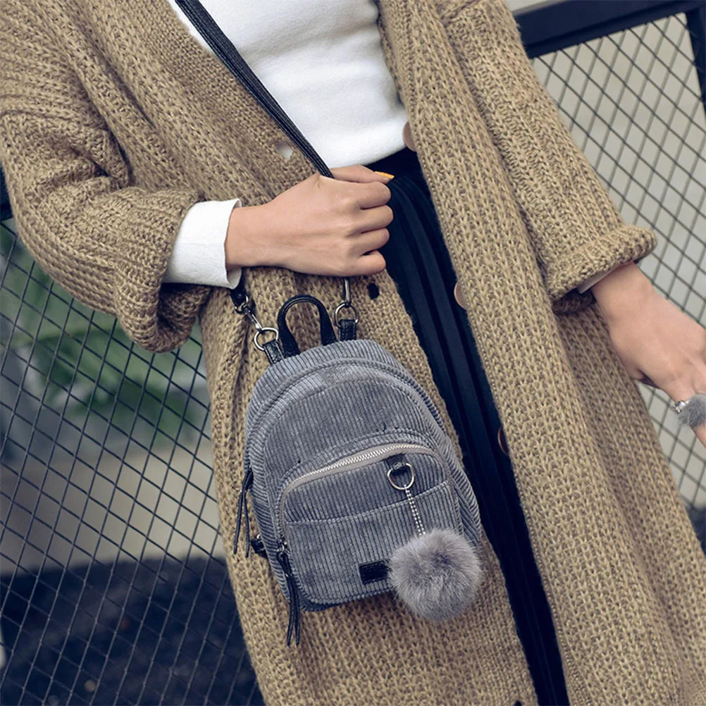 

Сине-серый вельветовый рюкзак в стиле ретро, очаровательный комочек волос, сумка для книг, школьная дорожная модная студенческая сумка, вельветовый рюкзак