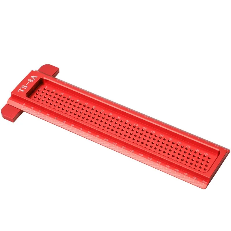 

Линейка для разметки по дереву TS-8, метрическая линейка с отверстиями, Т-образная из алюминиевого сплава, инструмент для разметки для плотников.