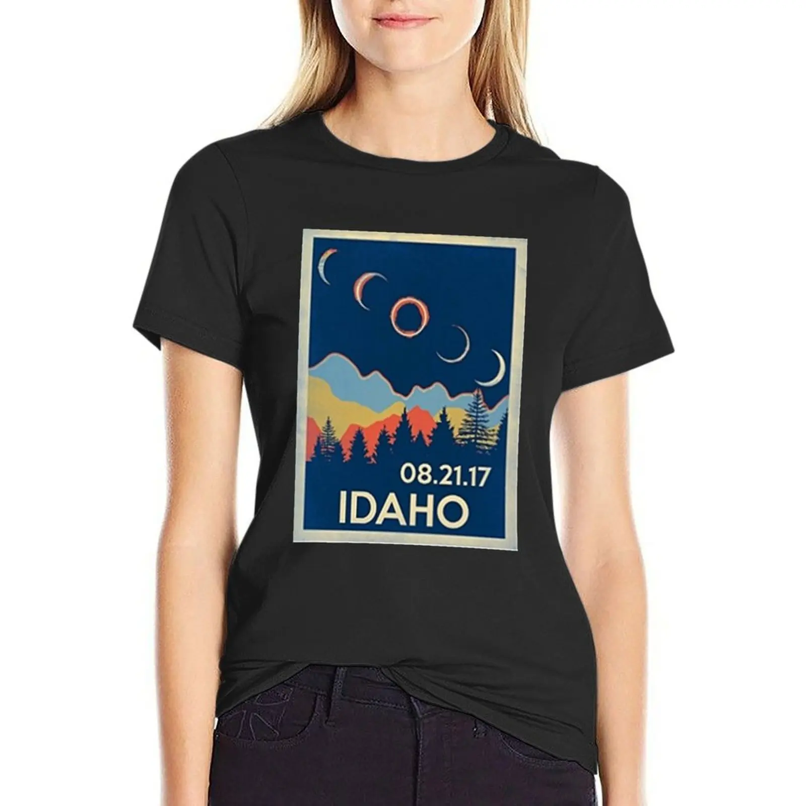 

VINTAGE IDAHO SOLAR ECLIPSE 2017 SHIRT T-Shirt korean fashion plus size tops Short sleeve tee t shirt for Women