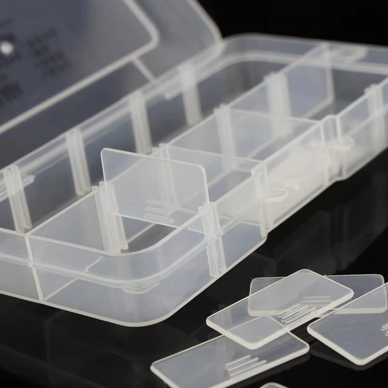 LAOA Transparent 10 Grid Storage Box Plastic Boxes For Trifles Parts Tools Jewelry Display Box Screw Case Beads Container