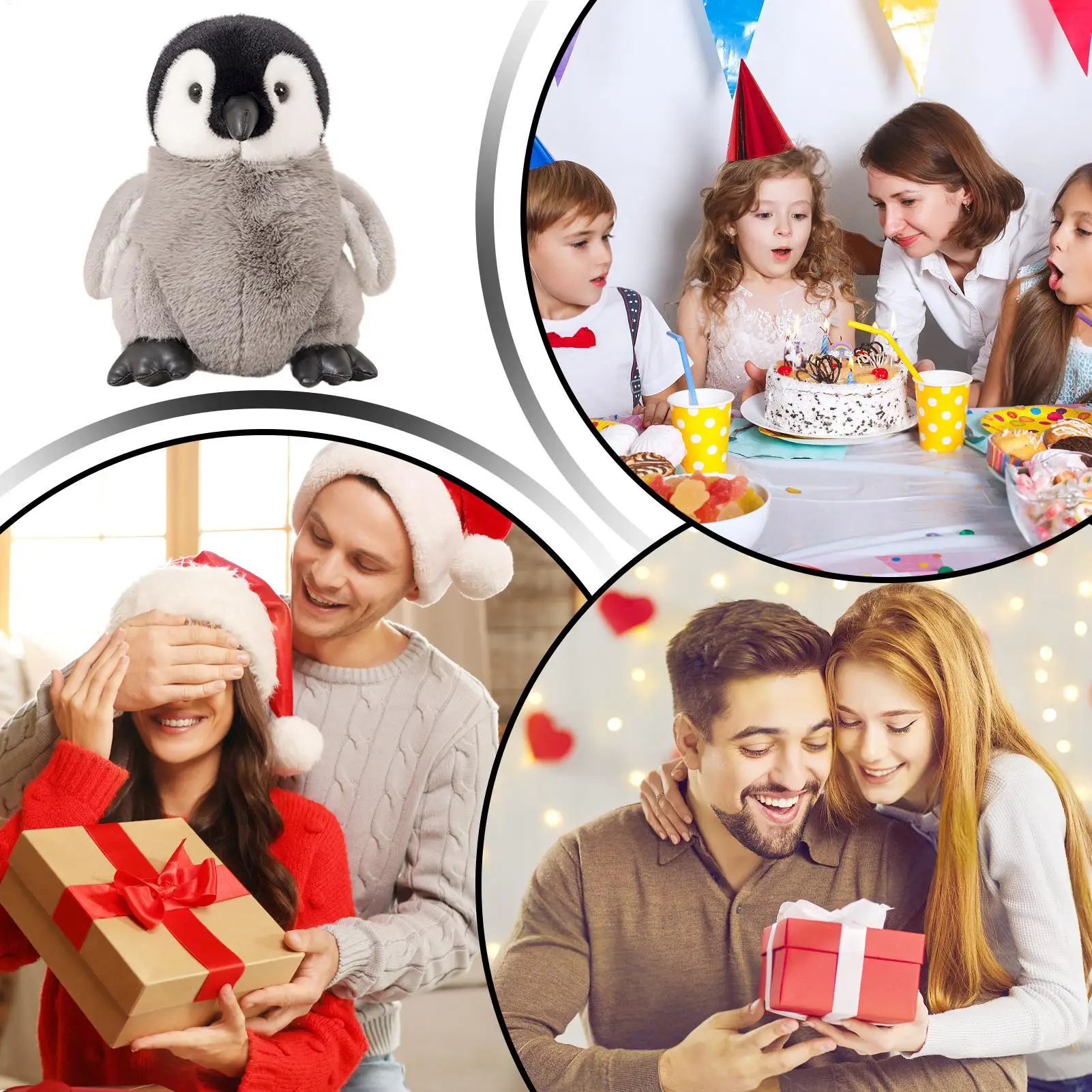 

Stuffed Penguin Doll Huggable Soft Plush Doll Realistic Plush Penguin Model for Women Kid Boys Girls Teens Adults Living Room