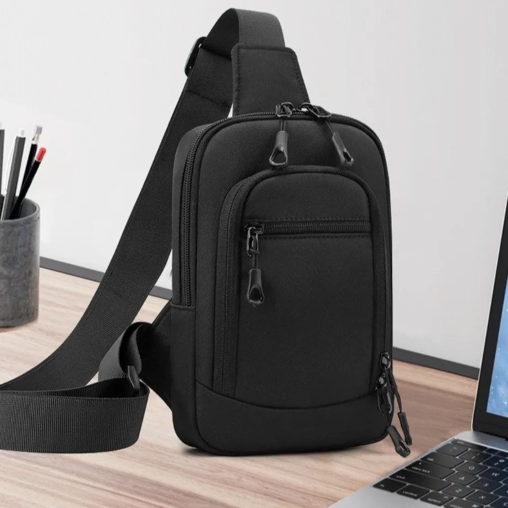 

Casual Oxford Cloth Chest Bag Adjustable Strap Minimalist Mini Sling Bag Waterproof Messenger Bag Men Women