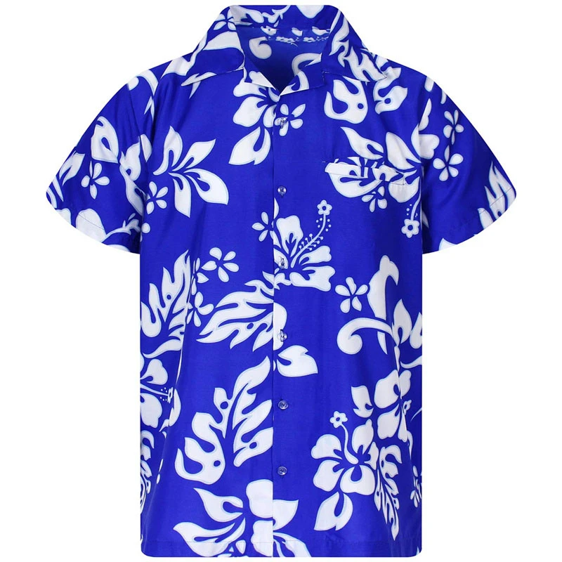 Men\'s shirt lapel summer short-sleeved Hawaiian personalized pattern 3D printing daily casual work vacation comfortable design