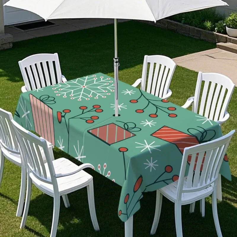 Fruit Umbrella Table Cover Outdoor Rectangular Tablecloth Terrace Courtyard Outdoor Rainproof Waterproof Elasti Band Table Cover