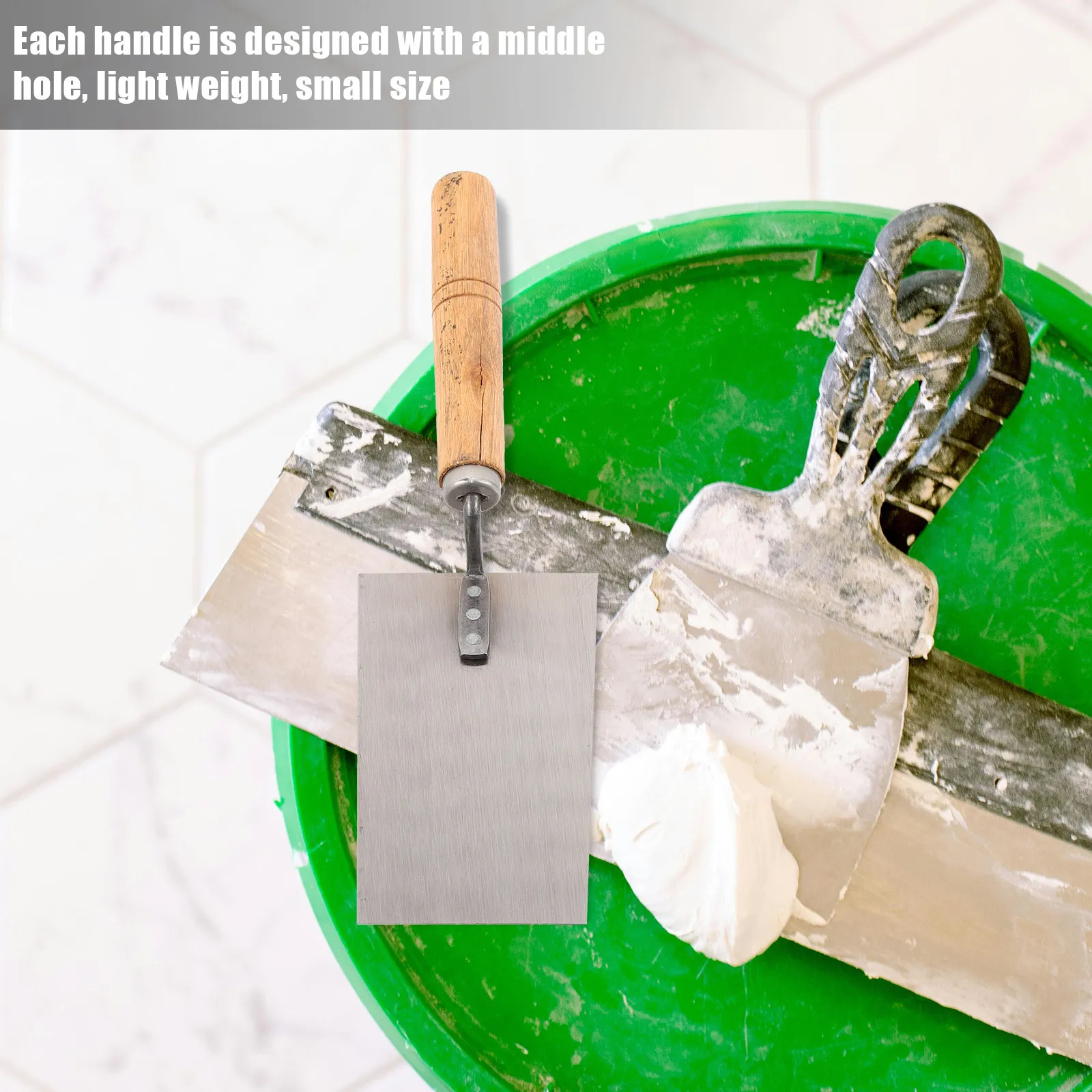 

Plastering Drywall Smoothing Spatula Durable Steel Wood Handle For Wallboard Finishing Tool Mud Trowel Concrete Hand