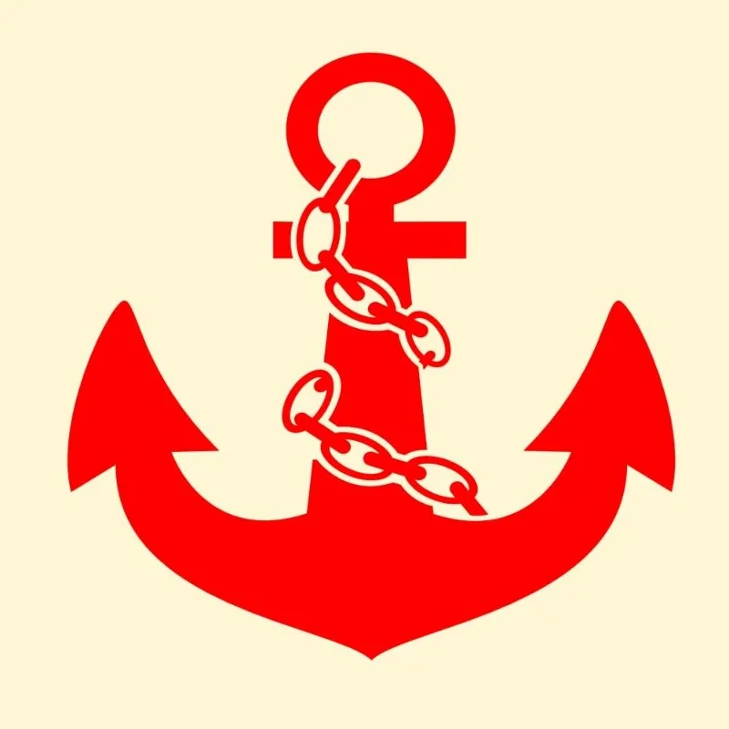 Nautical Anchor & Chain Vinyl Decal,15cm Marine‑Theme Sticker for Cars, Motorcycles & Smooth Surfaces