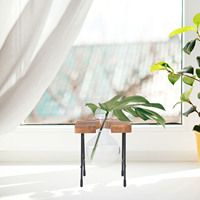 Wooden Rack Hydroponic Vase Indoor Plants Planter Dining Table Flower Pot Decoration Desktop Nordic Style Glass Container Easy