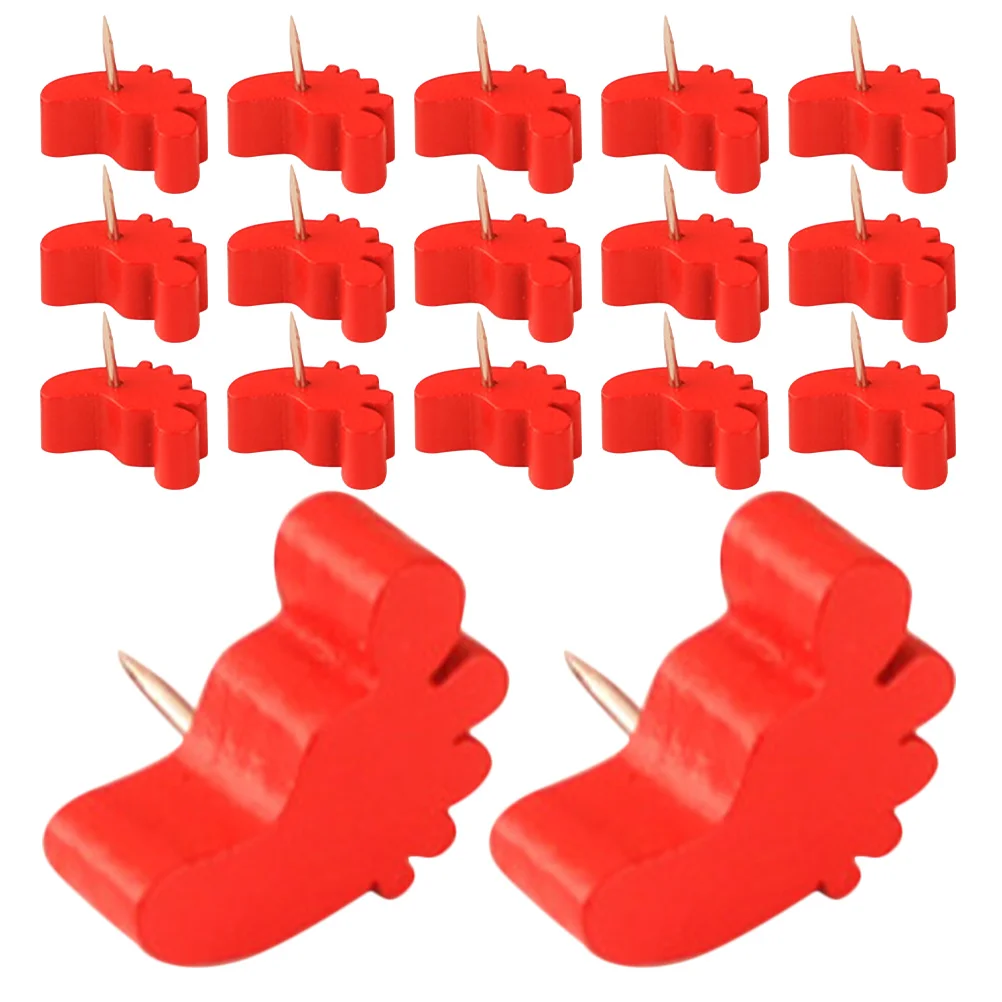 

30 Pcs Foot Thumbtack Novelty Drawing Pins Cork Board Metal Cute Office Supplies