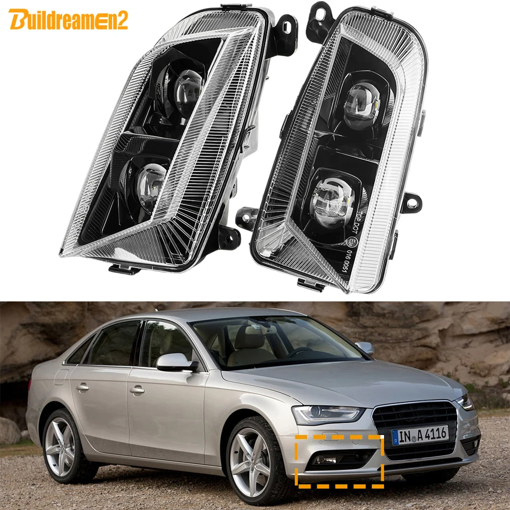 2 Stück 60W 12000LM Auto Canbus LED Nebelscheinwerfer-Set DRL für Audi A4 B8 2013 2014 2015 2016 (Nicht passend für S-Line oder Sport-Modell)