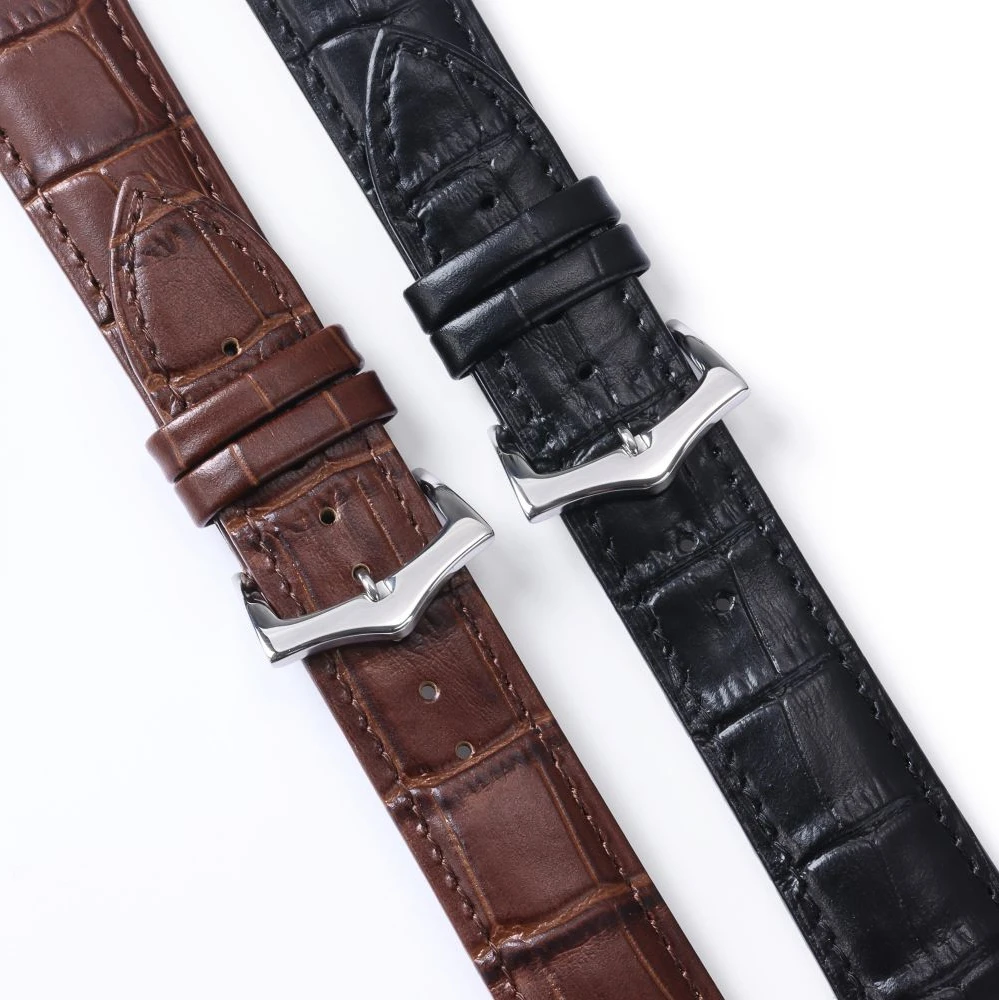 14-24mm Genuine Leather Watch Band Strap Calfskin Bracelet Wristbelt for Samsung for Amazfit Universal Watchband Replacement