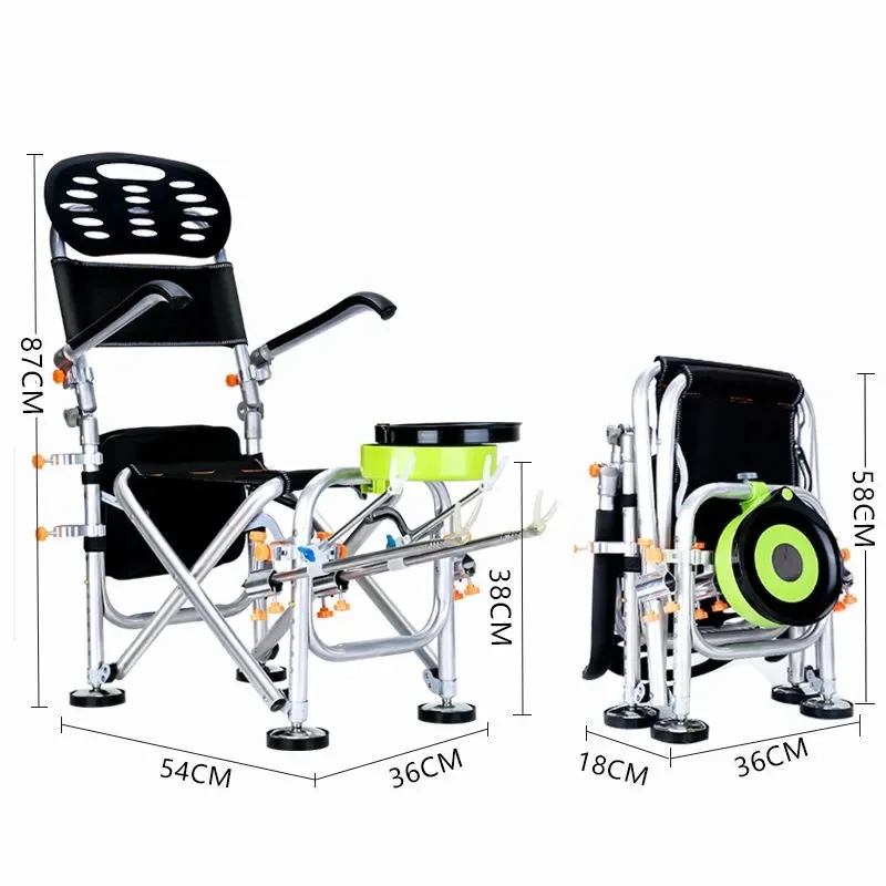 

All-terrain multi-functional aluminum alloy fishing seat foldable portable table fishing lifting ultra-light knight reclining