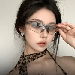 New Y2K Sports Punk Sunglasses Women Brand Designer Oval Eyewear Men Luxury Sun Glasses UV400 Colorful Mirror Fashion Shades