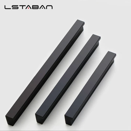 Imagen 2 del producto Tiradores de puerta de armario de aleación de aluminio sólido americano tiradores de cajón tiradores de puerta de armario herrajes para manijas de muebles