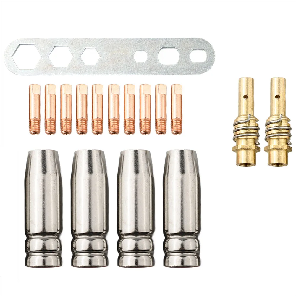 17PCS Consumable Parts Set for 15AK For MIG Welding Torch Includes Nozzles Holder Springs and Wrench Easy to Use