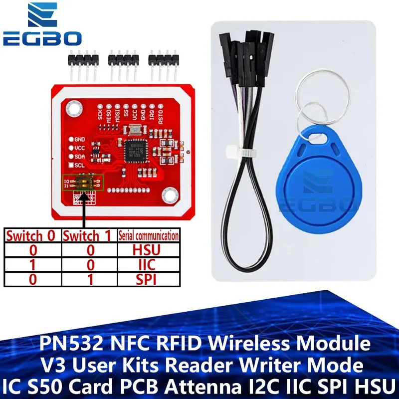 1~5PCS 1Set PN532 NFC RFID Wireless Module V3 User Kits Reader Writer Mode IC S50 Card PCB Attenna I2C IIC SPI HSU For Arduino