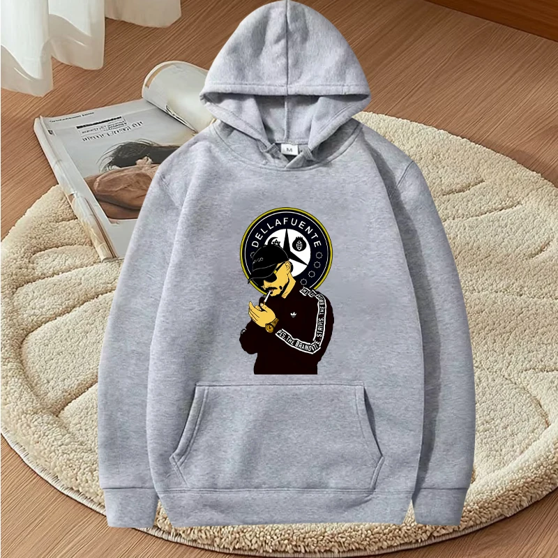 Dellafuente classic Oversized hoodie 2025 new men women fashion vintage Long sleeve Sweatshirt with print Graphics hoodie unisex