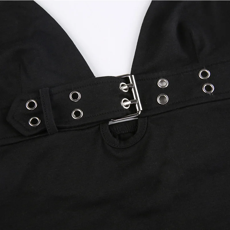 Y2k Bandage Crop Top Schwarz Rückenfreies Top Lace Up Süße Party Strand Sommer Sweats Frauen Retro Basic Mini Weste Punk – Detail 11