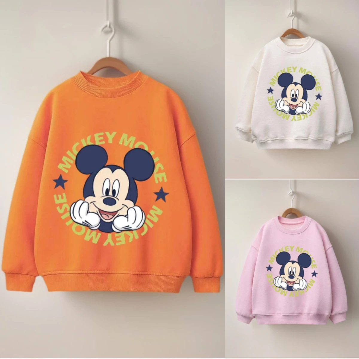 Baby Boys And Girls Clothing New Kids' Mickey Sweatshirts 3 Colors Casual Cute Peekaboo Mickey For Little Children Cartoon Wear