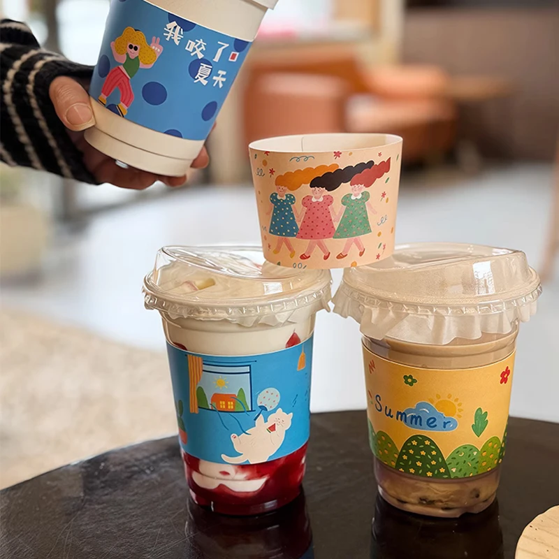 Customized Printing Cardboard Cup Sleeve Universal Size Coffee Cups,Milk Tea,Conference Paper Cups,Anti Scald,Cold Cup Sleeve