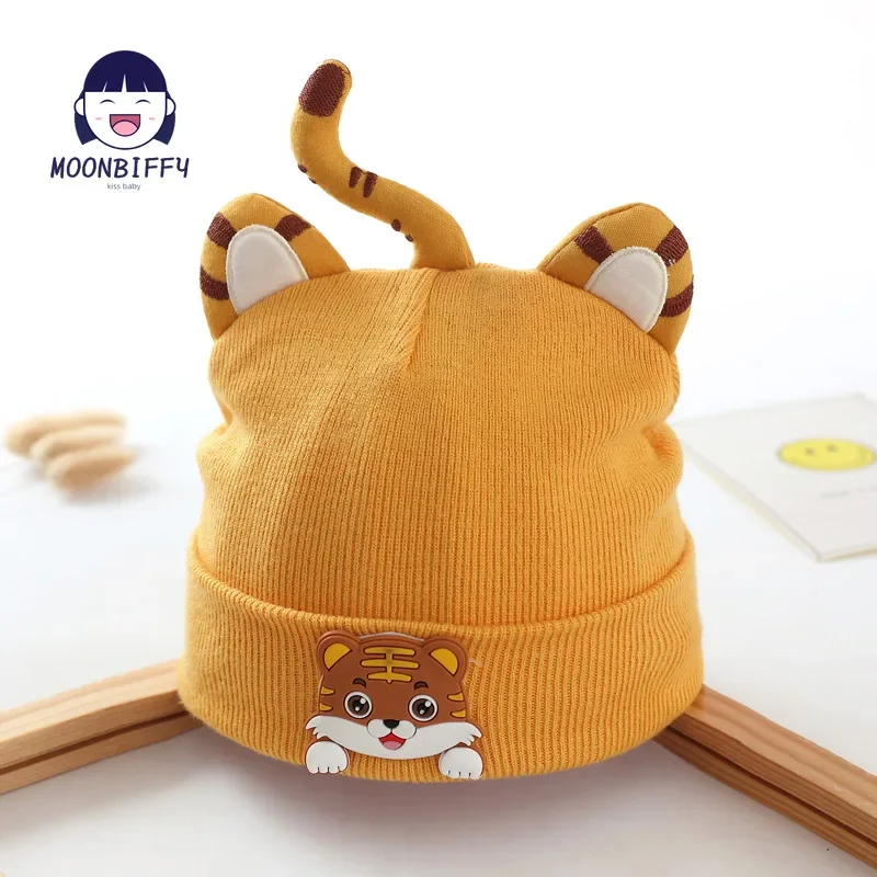 0-12Month Cartoon Animal Tiger Beanie Hat for Newborn Baby Hats Toddler Infant Knitted Hat Kids Girl Boy Winter Warm Bonnet