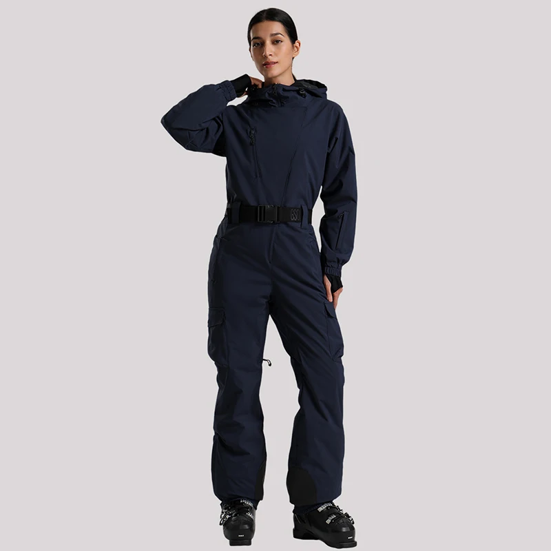 في الهواء الطلق الرياضة الجبلية الإناث التزلج بذلة الشتاء مقاوم للماء المرأة قطعة واحدة بدلة الثلوج يندبروف امرأة على الجليد وزرة