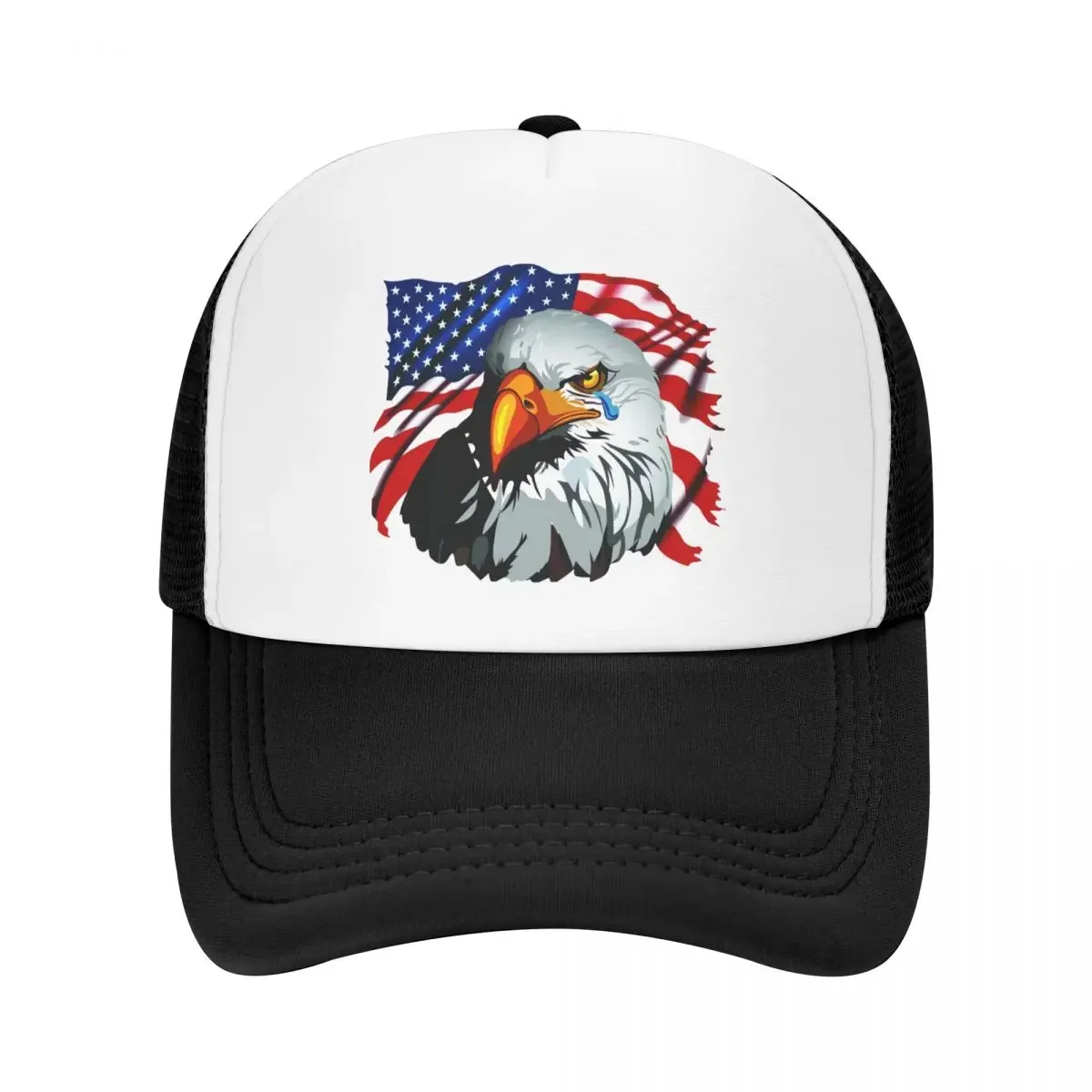 

Punk USA American Flag Bald Eagle Baseball Cap Men Women Adjustable Trucker Hat Sports Snapback Caps