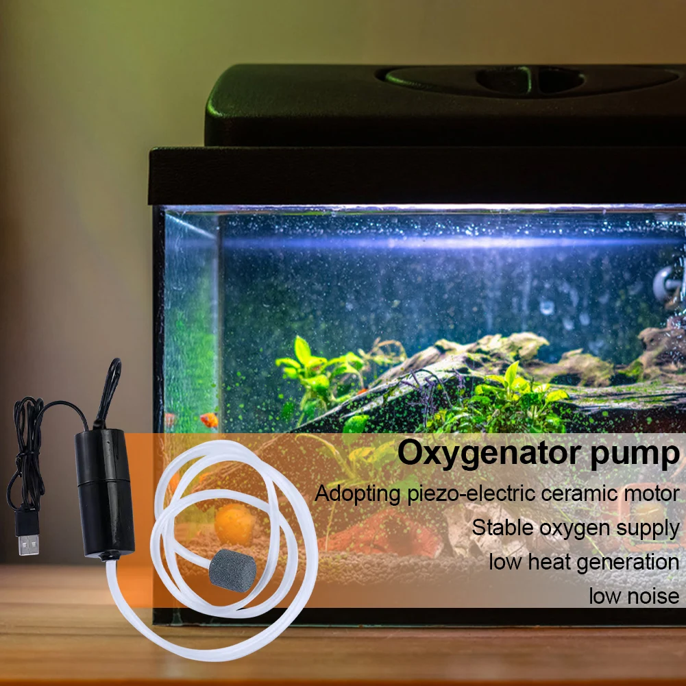 Fish Tank Oxygen Pump USB Portable Mini Small Oxygenator Fish Tank Silent Air Compressor Aerator Portable Fish Tank Accessories