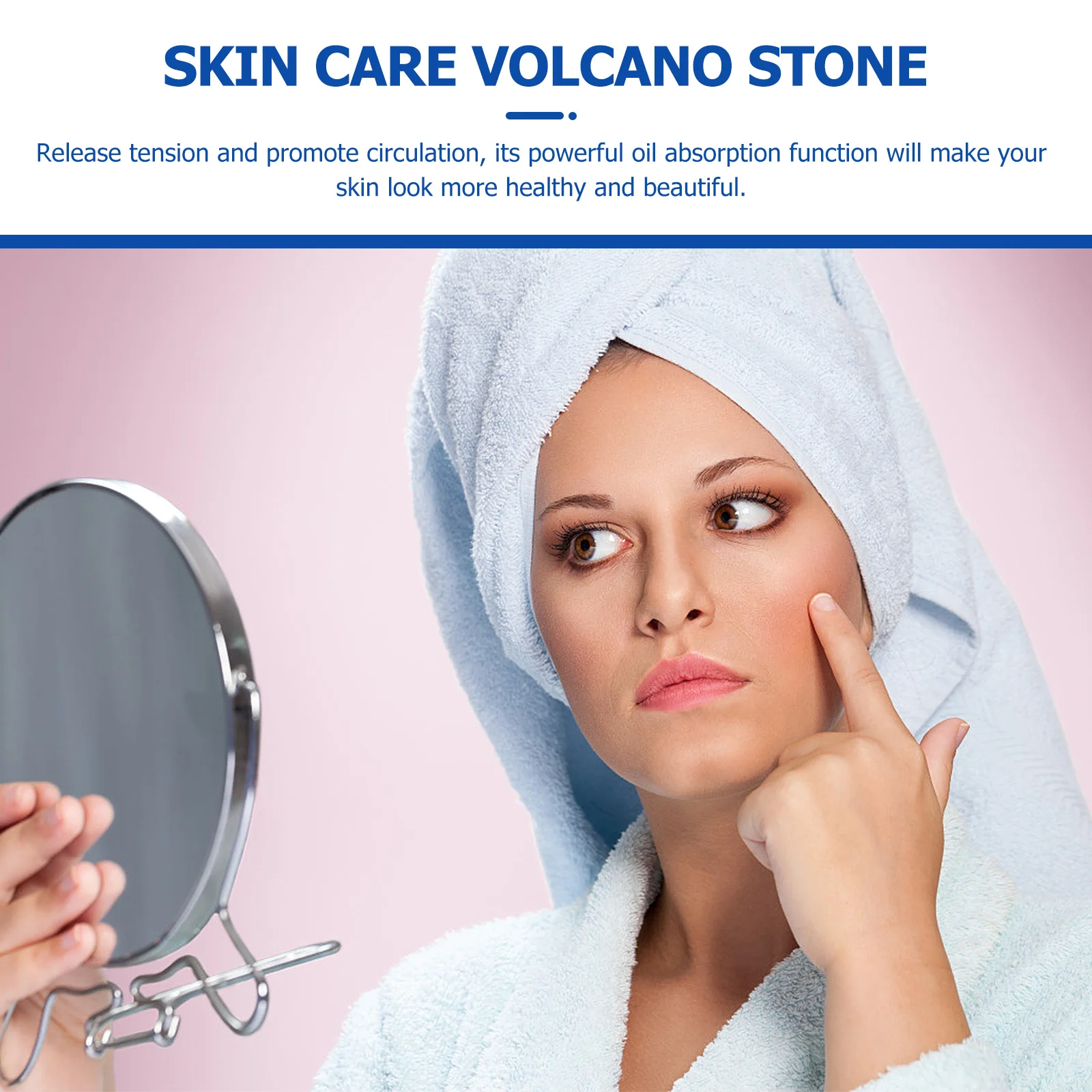 

Facial Volcano Stone Bead Rolling For Skin Oil Absorption Massaging Depuffing Anti-Aging Tool Face Smoothing Beauty Device