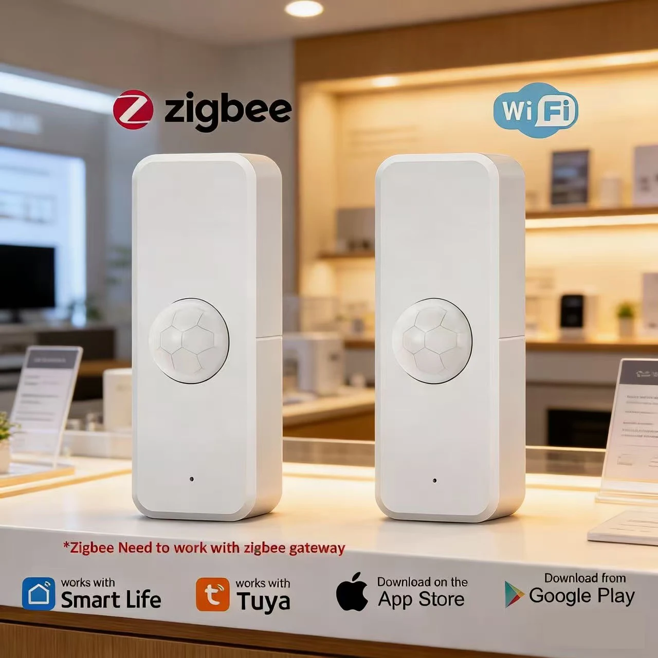 WiFi or Zigbee PIR Motion Sensor Tuya Smart Home Human Body Infrared Detector Security Smart Life Works With Alexa Google Home