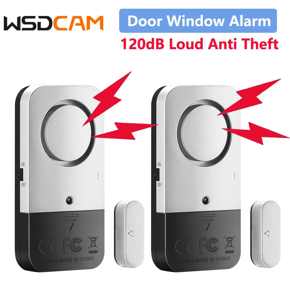 WSDCAM Door Window Alarm 120dB Loud Door Window Home Alarm Baby Security Protection Window Magnetic Sensor Detectors Burglar Kit