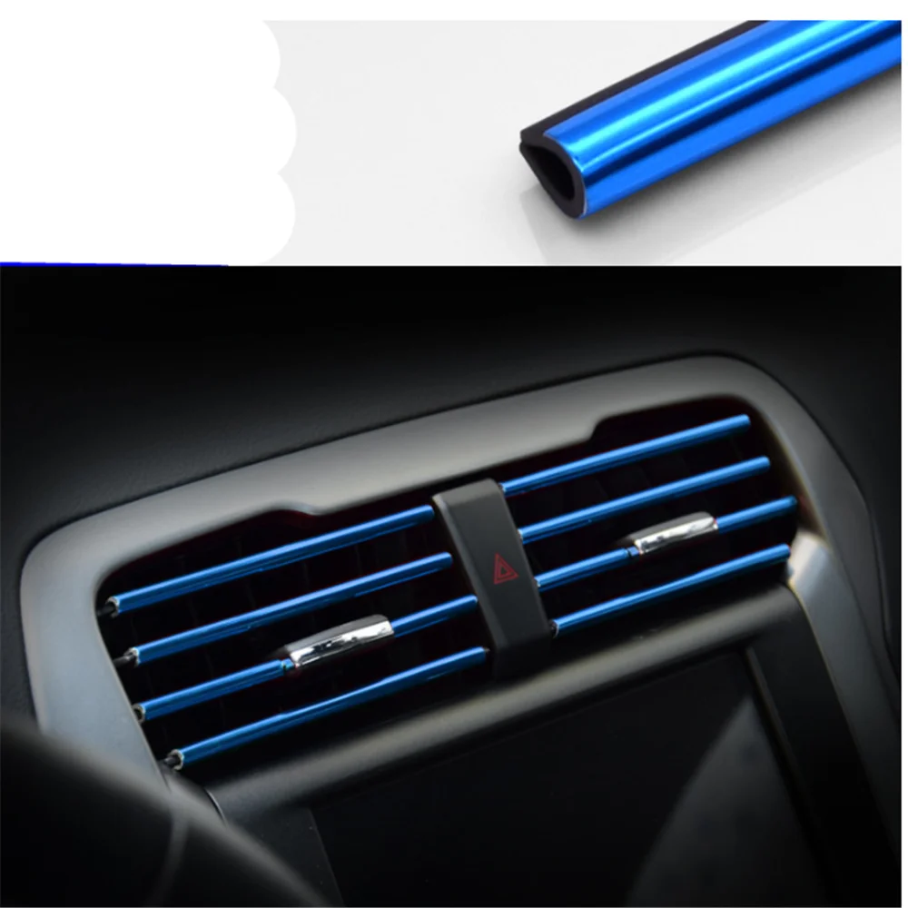 Car styling air outlet decorative strip for Renault Megane 2 3 Duster Logan Clio 4 3 Laguna 2 Sandero Scenic 2 Captur Fluence