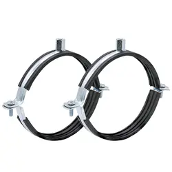 2Pcs Heavy-Duty Pipe Clamp Bracket Support Hanger Metal Wall Tube Ceiling Mount Pipe Support Hoop Hanger Fixing 20mm-160mm 63mm